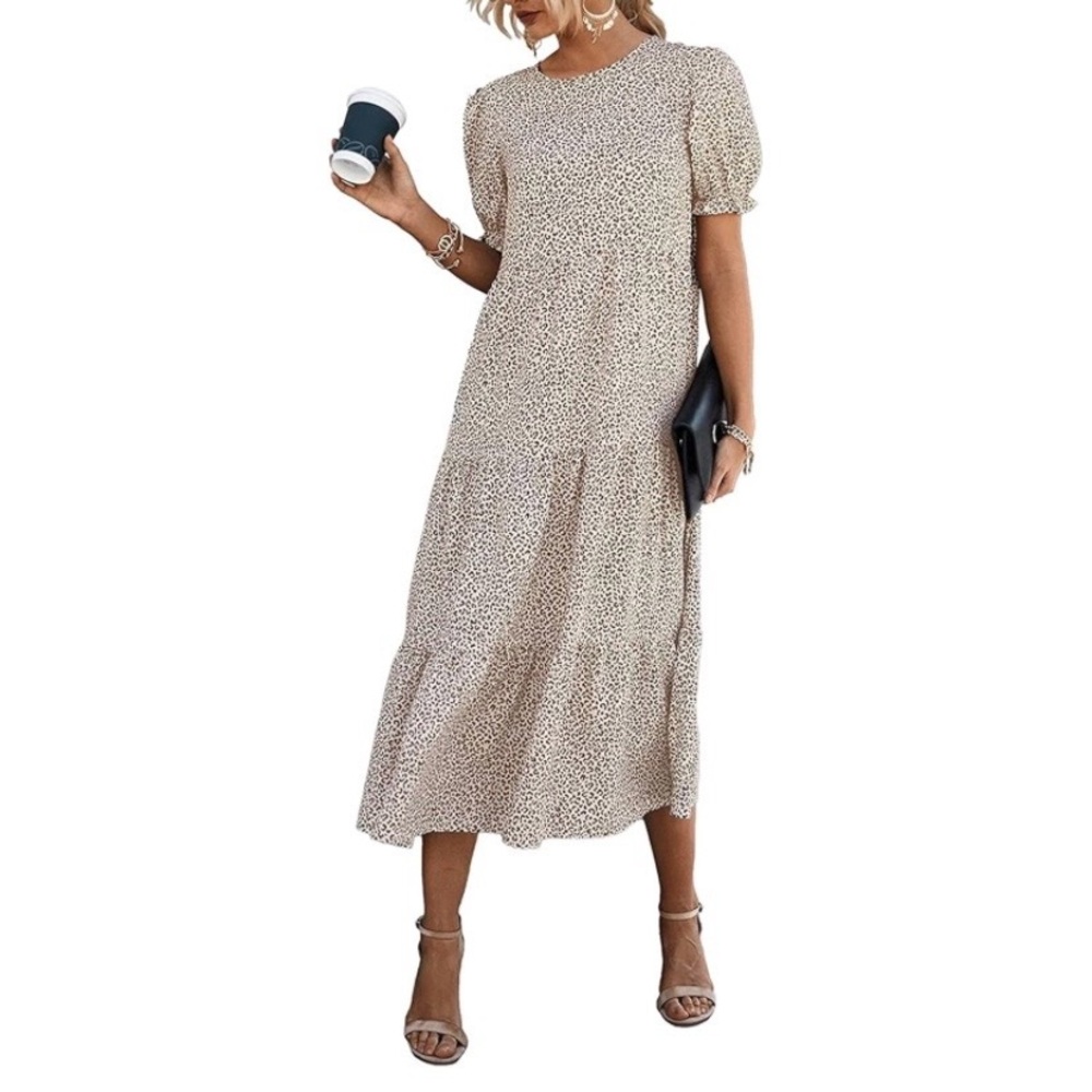 New PRETTYGARDEN Summer Dresses for Women Casual Floral Boho Midi Sun Dress S